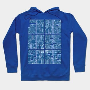 Johannesburg, South Africa City Map Typography - Blueprint Hoodie